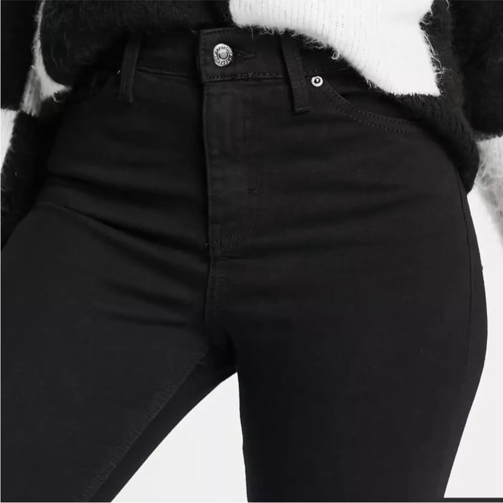 Topshop Leigh jeans in black Stretchy comfy Size 26 Asos - Picture 4 of 12